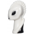 Minifigure, Head, Modified Alien Kaminoan with Crest with Black Collar, Eyes and Mouth and Light Bluish Gray Lines Pattern: {бял}