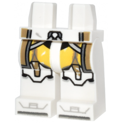 Hips and Legs with SW Clone Trooper Armor, Yellow Markings, Dark Tan Kama and Tattered Knee Pads Pattern: {бял}