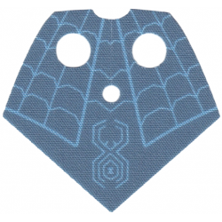 Minifigure Cape Cloth, Serape Pointed with Spider and Web on Sand Blue Background Pattern - Traditional Starched Fabric: {светло кралско син}