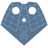Minifigure Cape Cloth, Serape Pointed with Spider and Web on Sand Blue Background Pattern - Traditional Starched Fabric: {светло кралско син}