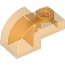 BRICK, 1X2X1, BOW, W/ CUTOUT: {прозрачно ярко оранжев}