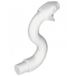 Snake Head with Open Mouth, Fangs and Curved Neck with Bar: {бял}