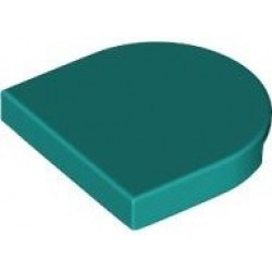 TILE 2X2, 1/2 CIRCLE: {ярко синьо-зелен}