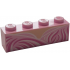Brick 1 x 4 with Dark Pink and White Curved Lines, Light Nougat Neck Pattern (BrickHeadz Glinda Torso): {светло пурпурен}