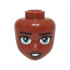 Mini Doll, Head Friends with Black Eyebrows and Eyelashes, Metallic Light Blue Eyes, Dark Brown Lips, Open Mouth Smile with Teeth Pattern: {червеникаво-кафяв}