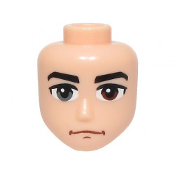 Mini Doll, Head Friends Male Large with Black Eyebrows, Reddish Brown and Dark Bluish Gray Eyes, Reddish Brown Chin Dimple and Mouth, Slight Frown Pattern: {светло нуга}