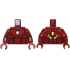 Torso Armor with Metallic Light Blue and White Circle Arc Reactor, Red Panels, Gold Trim on Back Pattern (Iron Man Mark 4) / Dark Red Arms / Dark Red Hands: {нов тъмно червен}