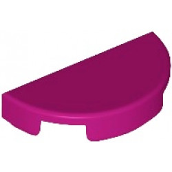 TILE 1X2, W/ 1/2 CIRCLE: {ярко червеникаво-виолетов}