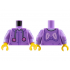Torso Rabbit Hoodie with Dark Purple Lines and Fur and Lavender Draw Strings with Dark Pink Puffs and Bright Pink Ears Pattern / Medium Lavender Arms with Dark Purple and Lavender Cuffs, Cat Head, and Paw Print Pattern / Yellow Hands: {умерено лавандулов}