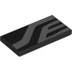 FLAT TILE 2X4, NO. 389, LEFT: {черен}