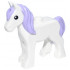 Horse, Foal with Stud on Back with Molded Lavender Tail and Long Mane with Hole and Printed Black Eyes Pattern: {бял}