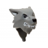 Minifigure, Head, Modified Wolf, Smooth Hair and Brow with Black Nose, Eyes and Eyebrows, White Teeth and Fangs Pattern: {тъмно каменно сив}