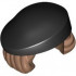 Minifigure, Hair Combo, Hair with Hat, Short Wavy Hair with Molded Black Beret Pattern: {умерено кафяв}