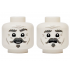Minifigure, Head Dual Sided Dark Bluish Gray Bushy Eyebrows, Left Raised, Handlebar Moustache and Soul Patch, Light Bluish Gray Wrinkles, Cheek Lines and Forehead Creases, Lower Eyelids, Open Mouth Smile / Worried Expression Pattern: {бял}