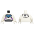 Torso Spacesuit with Dark Azure Star Command Logo, Dark Bluish Gray Neck and Stomach Panels, Medium Lavender Straps Pattern / White Arms / White Hands: {бял}