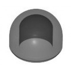 Brick, Round 1 x 1 x 2/3 Dome Top: {прозрачно черен}
