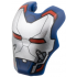 Minifigure, Visor Top Hinge Large with Silver Face Shield with Red Eyes and Trim Pattern: {земно син}