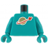 Torso with Classic Space Logo High on Torso Pattern, Inside with Ribs (second reissue) / Dark Turquoise Arms / Dark Turquoise Hands: {ярко синьо-зелен}