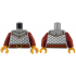 Torso Silver Armor, Reddish Brown Belt with Gold Buckle, Panel with 3 Rivets Pattern / Dark Red Arms / Pearl Gold Hands: {сребърно метален}