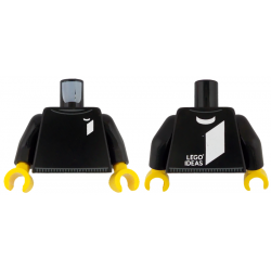 Torso Sweater with Dark Bluish Gray Trim and White LEGO Ideas Logo Pattern / Black Arms / Yellow Hands: {черен}