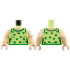 Torso Female Tank Top, Light Nougat Neck, Green Hems and Shamrocks Pattern / Light Nougat Arm Left with White Bandage Pattern / Light Nougat Arm Right / Light Nougat Hands: {пролетно жълто-зелен}