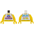 Torso Tank Top Cropped with Bright Pink and Dark Purple Paradisa Logo, Yellow Neck and Stomach, '92' on Back Pattern / Yellow Arms / Yellow Hands: {бял}
