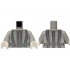 Torso Doublet Silver and Dark Bluish Gray Buttons and Detailed Trim Lines Pattern / Light Bluish Gray Arms / White Hands: {умерено каменно сив}