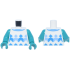 Torso Sweater Vest with Bright Light Blue and Dark Azure Fair Isle Pattern / Dark Turquoise Arms / Dark Turquoise Hands: {бял}