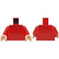 Torso Sweater with Dark Red Knit Pattern / Red Arms / Light Nougat Hands: {ярко червен}