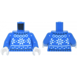 Torso Sweater with Black Neck and Waistband and White Fair Isle Pattern / Blue Arms / White Hands: {ярко син}