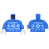 Torso Sweater with Black Neck and Waistband and White Fair Isle Pattern / Blue Arms / White Hands: {ярко син}