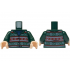 Torso Fair Isle Cardigan Sweater with Red and White Stripes across Top, Middle and Bottom over Blue Shirt Pattern / Dark Green Arms / Light Nougat Hands: {земно зелен}