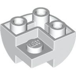 BRICK 2X2, INV. BOW, OUTSIDE CORNER: {бял}
