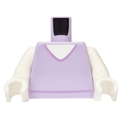 Torso V-Neck with White Undershirt with Medium Lavender Outline Pattern / White Arms / White Hands: {лавандулов}