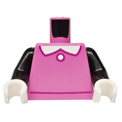 Torso White Collar and Button with Magenta Outline Pattern / Black Arms / White Hands: {ярко пурпурен}