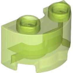 WALL Â½ CIRCLE, 1X2, W/ 4.85 HOLE : {прозрачно ярко зелен}