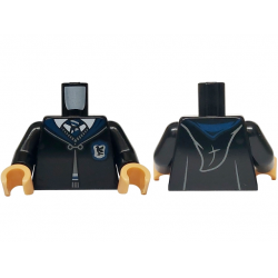 Torso Hogwarts Robe Clasped with Ravenclaw Crest, Sweater, Shirt and Tie Pattern / Black Arms / Medium Tan Hands: {черен}