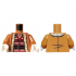 Torso Coat with Tan Fur Lining over Red and White Vest, Black and Copper Belt, Buckles and Scarf Pattern / Medium Nougat Arms / White Hands: {умерен нуга}