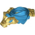 Minifigure Armor Shoulder Pads and Scarf with Molded Pearl Gold Dragon Head, Tail and Scabbard for 2 Katanas Pattern: {тъмно небесносин}