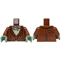 Torso Torn Jacket, Tan Tattered Shirt, Stitches on Front and Back, Sand Green Neck Pattern (Frankenstein Monster) / Reddish Brown Arms / Sand Green Hands: {червеникаво-кафяв}