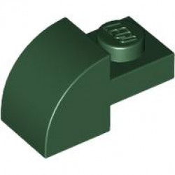 BRICK, 1X2X1, BOW, W/ CUTOUT: {земно зелен}