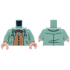 Torso Overcoat over Medium Nougat Striped Sweater Vest, Tan Plaid Shirt, and Reddish Brown Bow Tie Pattern / Sand Green Arms / Nougat Hands: {пясъчно зелен}