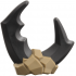Minifigure, Headgear Stone with Large Molded Pearl Dark Gray Pincers Pattern: {пясъчно жълт}