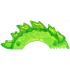 Power Burst, Curved with Monster Head and Jagged Spines: {прозрачно ярко зелен}