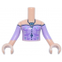 Torso Mini Doll Girl Lavender Off the Shoulder Top, Medium Lavender Filigree, Dark Blue Trim and Necklace, Metallic Light Blue Pendant Pattern, Light Nougat Arms with Hands with Lavender Sleeves: {светло нуга}