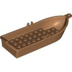 Boat, 14 x 5 x 2 with Oarlocks without Hollow Inside Studs: {умерен нуга}