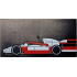 Tile 8 x 16 with Bottom Tubes, Textured Surface with Red and White LEGO Formula 1 Race Car Profile Pattern Model Left Side: {черен}