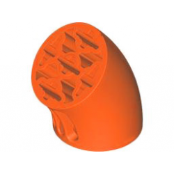 Brick, Round 3 x 3 D. 45 degrees Elbow with Axle Holes: {червеникаво-оранжев}