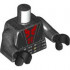 Torso SW Black Sith Robe, Red Chest, Wide Belt with Silver and Yellow Shapes, Pouch on Back Pattern / Pearl Dark Gray Arms / Black Hands: {титаниево метален}