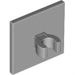 Road Sign 2 x 2 Square with Open O Clip: {умерено каменно сив}